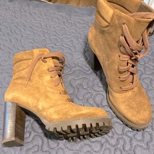 Beautiful brown suede lace up boots. Worn one time.